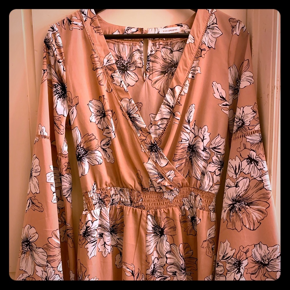 Blu Pepper floral shirt romper